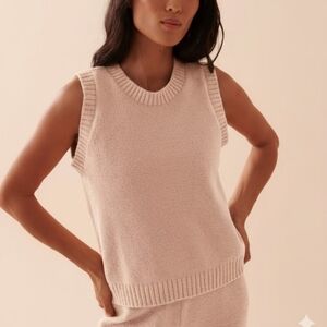 Sz S La Vie en Rose Chenille Cami Lounge Sleeveless Top - Dusty Powder Pink